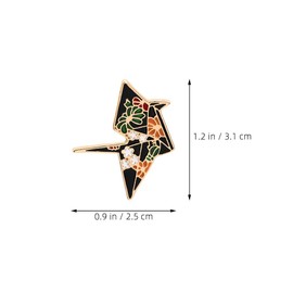 PACKOVE Set of 3 geometric metal brooches origami creative chest pin gifts clothing chest clip brooch made of alloy rhinestones pin chest clip decorate Miss paper crane, Metal, No gemstone