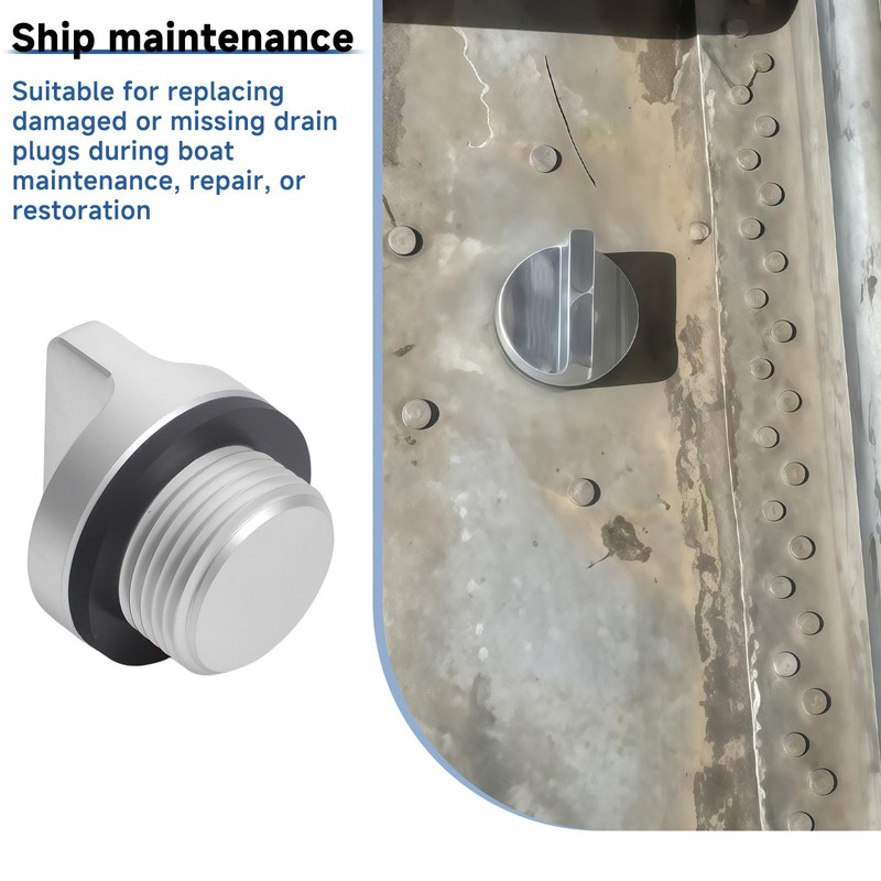 SRIAOO 3/4"-14 NPT Aluminum Boat Floor Drain Plug with Neoprene