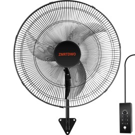 ZMRTDWO 20 Inch Outdoor Wall Mount Fan, Oscillating Wall Mounted Fan 3 Speed Industrial Metal with Powerful Cooling, IP44 Waterproof 90° Oscillation & 30° Tilt (ETL-Certified)
