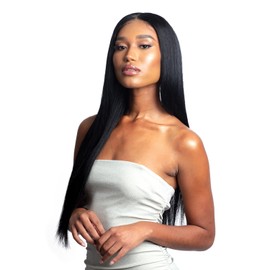Shake N Go Virgin Remy Hair Weave Glossy 3 Bundles Straight 16"18"20" (Color:NATURAL BLACK)