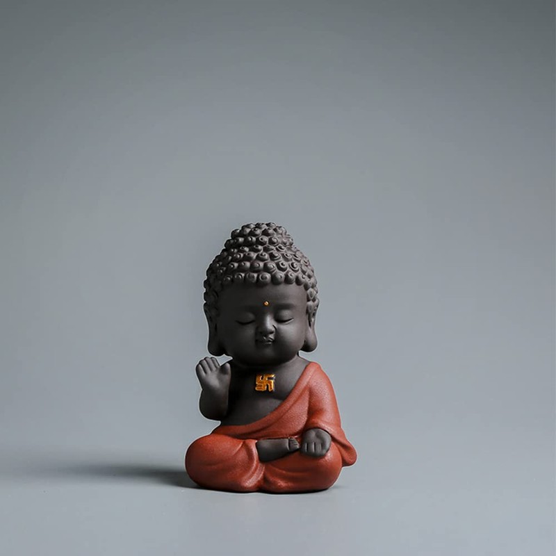 Buddha Object, Cute Buddha Statue, Pottery, Zazen, Nyorai Statue, Mini