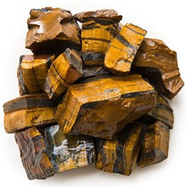 Hypnotic Gems Materials: 5 lbs Top Grade Golden Tiger Eye Stones from South Africa - Raw Bulk Rough Natural Crystals and Rocks for Cabbing, Lapidary, Tumbling, Polishing, Wire Wrapping & Reiki