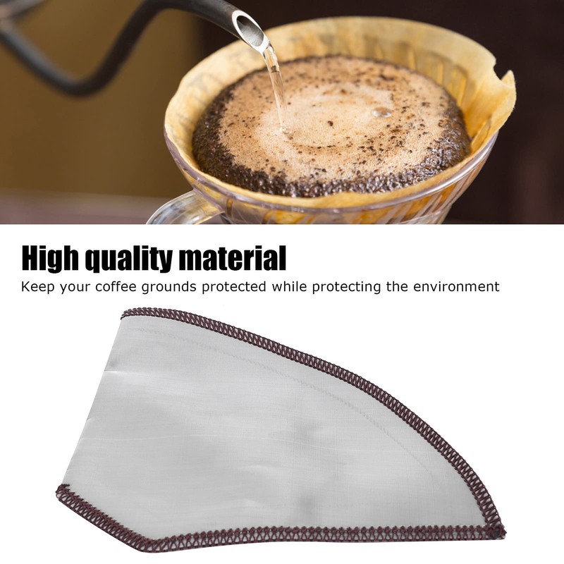 800 Mesh Stainless Steel Coffee Filter, Reusable Foldable Trapezoid Coffee