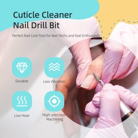 HYTOOS 4mm Long Bud Cuticle Clean Nail Drill Bit, Russian Diamond Nail Bits Professional Safety Under Nail Cleaner Burr for Cuticle Dead Skin, Electric Nails Drill Accessories, Medium