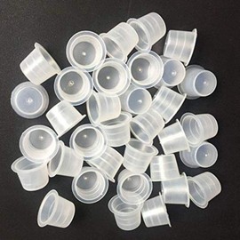 Ink Cups for Tattooing,KingWei 1000PCS Plastic Disposable #15 Large Size Pigment Cups for Tattoo Makeup Container Cap Tattoo Ink,Tattoo Supplies(1000L)
