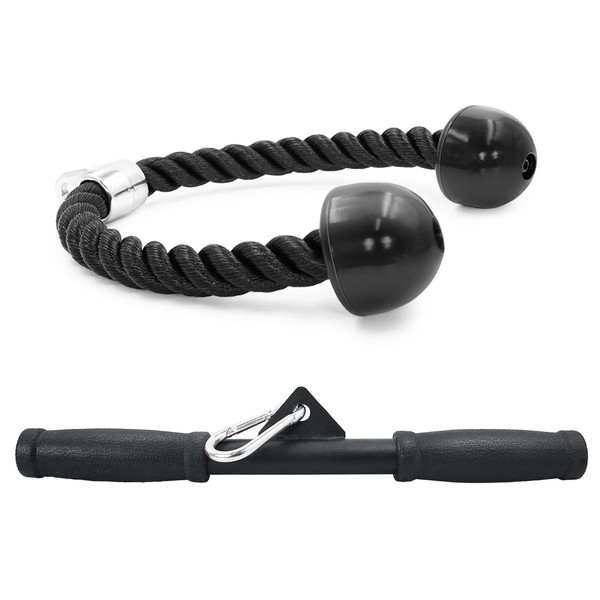 Luwint Cable Machine Attachment Set, Tricep Press Down Bar and