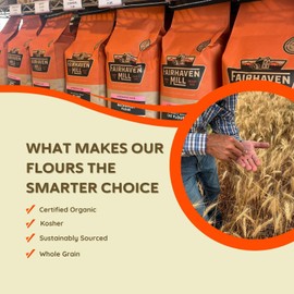 Fairhaven Mill Premium Rye Flour - High Soluble Fiber, Contains Gluten - Coarse Ground - Ideal for Breads, Pretzels - 5 lbs Bag - 8512C