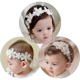 DFsucces Baby Hair Band, For Girls, Babies, Children, Hair Accessories, Cute, Stylish, Baby Hair Band, Headband, Lace Band, Celebration, Anniversary, Birthday, Photography, Baby Shower, 3-Piece Set (Style A)