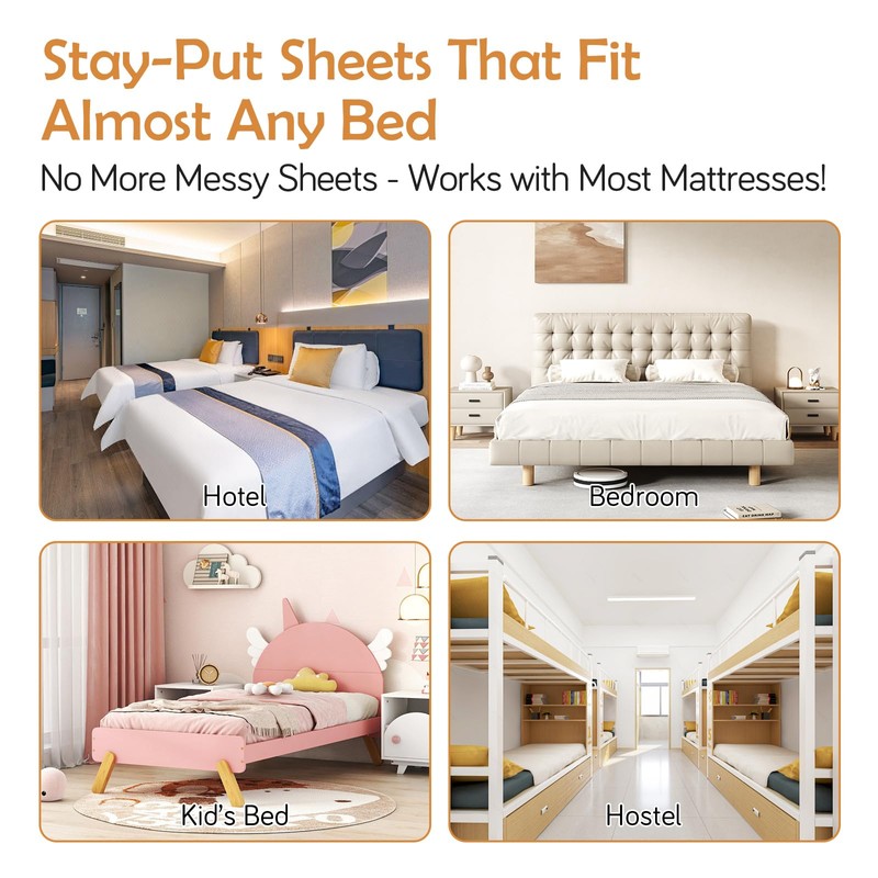 Bed Sheet Holders With Lock Strips, 4 Pack Bed Sheet
