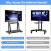 Hellsehen Mobile TV Stand,Rolling TVs Cart on Wheels Height Adjustable