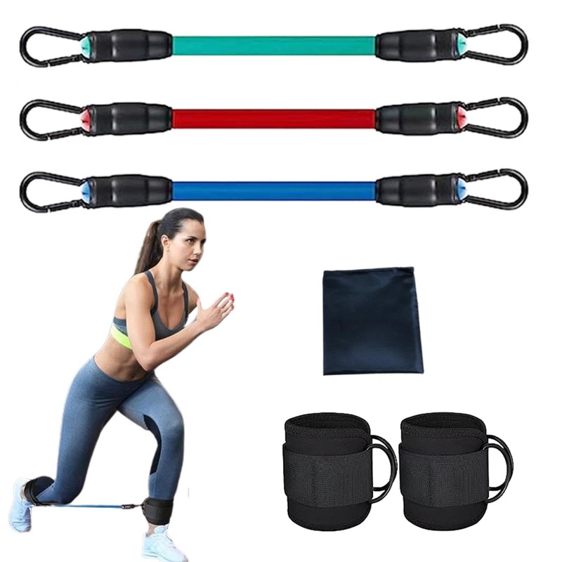 Ankle Resistance Bands with Cuffs - Ankle Band Cuff Set