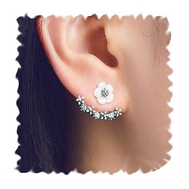 Naomi Women Fashion Accessories Crystal Stud Earrings Boucle d'oreille Femme Flower Earrings Gold Bijoux Jewelry Silver