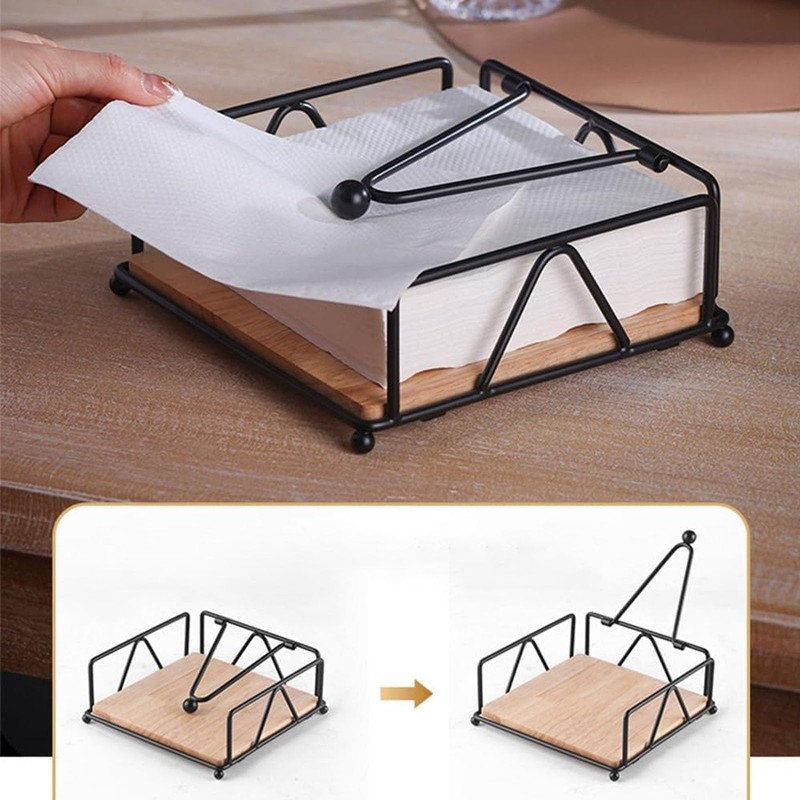 Napkin Holder for Table,Matte Black Paper Cocktail Napkin Holder Napkin