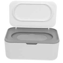 ORFOFE Wipes Dispenser with Sealing Lid Compact Wipe Holder Case for Dustproof Design White Grey Easy to Clean for Travel Daily Use