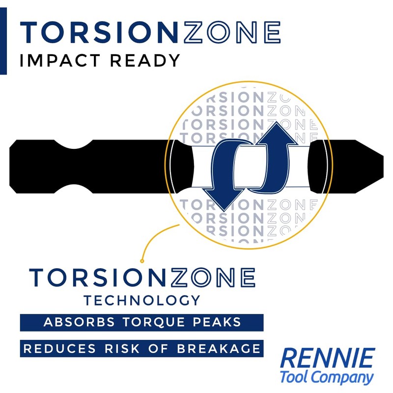 10 x Rennie Tools 75mm Long PH1 Impact Screwdriver Driver