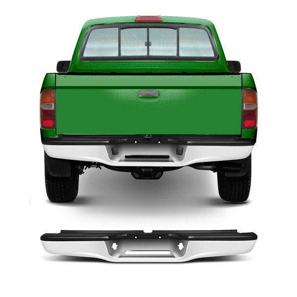SCITOO Rear Step Bumper, Chrome Rear Bumper Guard with License