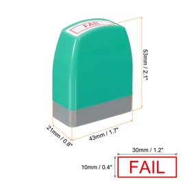 PATIKIL Fail Notice Stamp Self Inking, Red Ink Refillable Office Business Stamp Pre Inked Stamper, Green