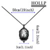 HOLLP Gothic Crow Cross Black Necklace Raven Cross Glass Pendant