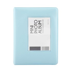 Jenngaoo Mini Photo Album, 64 Pockets 3 Inch Mini Polaroid Photo Albums Book Frame Cover Photo Album Picture Case Storage, Easy to Carry and Use (Blue)