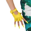 DooWay Women's Short Leather Driving Gloves Yellow Half Finger Genuine