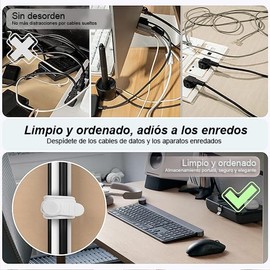 Timotech 24 Bridas de Silicona, Organizador de Cables, Sujetador de Cables, Organizador para Atar Cable de Auricular, Cargador de Telfono y...        