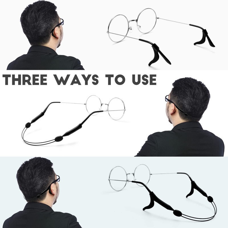 KAJUDA 4Pcs Adjustable Glasses Strap, Glasses Sport Strap Holder Sunglass