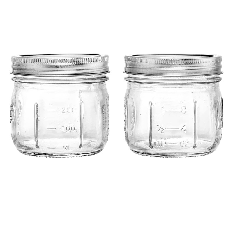 Lyellfe 12 Pack Wide Mouth Mason Jars, 12 Oz Glass