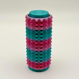 Spiky Fidget Clicker - Anxiety Reducing Tactile Relief - 3D Printed Multi Color - Budget Friendly - High Quality - Stress Relaxation Stick Solution - United States Made - Perfect Gift:_Cotton Candy_Quiet + Smooth