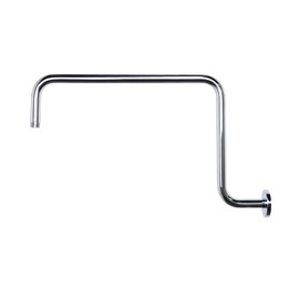 Naiture S Shaped Shower Arm, Gooseneck Shower Head Extension Arm, 1/2 NPT Threaded Connection, 19 Inch Length, Brass, Chrome Finish
