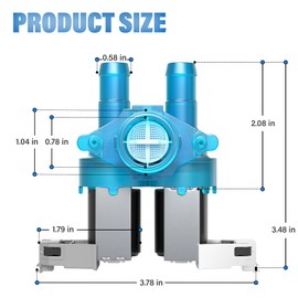 LUBIYACK W10212596 Washer Water Inlet Valve Assembly Compatible with Whirlpool Maytag Amana Washer W10212596 Cold Water Inlet Valve, Replaces AP6017174 PS11750469 1551647 EAP11750469