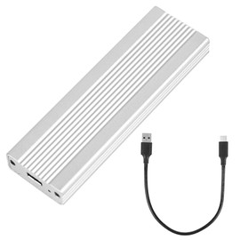 M.2 NGFF SATA Mobile Hard Disk Case USB3.1 Type-C External SSD Enclosure Fast Transmission Aluminum Alloy Shell Silver