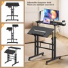 Enayplon Small Standing Desk with Wheels, Mobile Stand Up Desk,