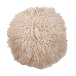 SARO LIFESTYLE Mongolian Lamb Fur Throw Pillow with Poly Filling