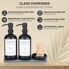 [Luxury] Kitchen Soap Dispenser Set - 16OZ Black Glass Bottle,