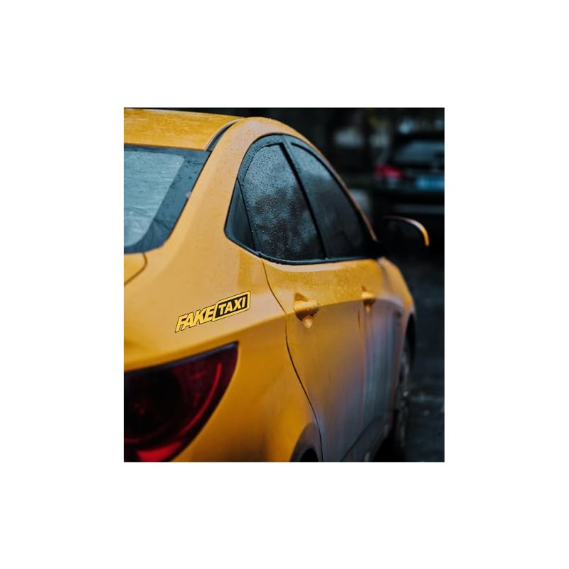 FakeTaxi 2 x Laminated Vinyl Polymeric Die Cut Car Stickers
