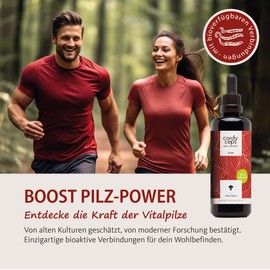 Lefna Cordyceps Vital Mushroom Tincture without Alcohol - High Dose Cordyceps Mushroom Drops with Beta Glucans - 15:1 Cordyceps Extract - Vegan 100 ml