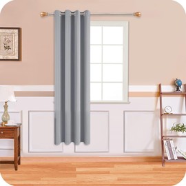 MRTREES Blackout Curtains Bedroom 63 Drop 1 Panel Light Grey Eyelet Thermal Curtain for Living Room Soft Texture Window Treatments for Kids 52x63 Inch 132x160 CM