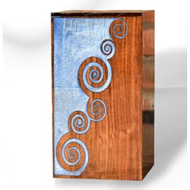 Wooden Urn for Ashes Adult Male Female, Cremation Urns for Human Ashes Adult Men Women, Decorative Burial Funeral Memorial Fishing Urns for Ashes, Urn Box Holds Ashes (Medium)