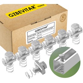 GZBEVITAR Spring Channel Nut and Bolt - 1/2" x 15/16" for 1-5/8" Strut Channel. 9mm Thickened Strut Channel Spring Nut 1/2"-13 with Thickened Galvanized Plating (32 Pack)
