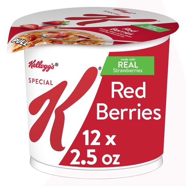 Kellogg's Special K Red Berries Cereal in a Cup - Portable Breakfast, Bulk Size 2.5 Ounce (Pack of 12)