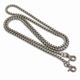 Model Worker Iron Box Chain Strap Handbag Chains Purse Chain Straps Shoulder Cross Body Replacement Straps with Metal Buckles (Silver, 47")