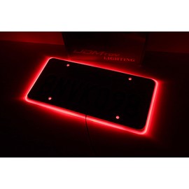 iJDMTOY JDM Style Brilliant Red LED Illuminate License Plate Background Frame Mount Compatible with Car Truck SUV RV, Universal Fit Front or Back