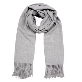 WESTEND CHOICE Ladies Scarves Pashmina Shawls and Wraps Large Scarf for Women Bridesmaid Stole Wedding Shawl Plain Warm Thick Winter Scarves 200 x 70 cm (Light grey)