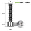 Offgridtec M8 x 20 mm Allen Screws with Cylinder Head,