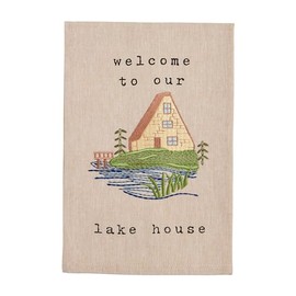 Mud Pie Welcome Embroidery Lake Towel; 21" x 14"