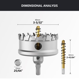 CSOOM Carbide Hole Saw, TCT Hole Saw, and Cutting Drill Bit are perfect DIY tools for drilling holes in woodworking, metal, stainless steel, aluminum, and more. This electric drill bit is perfect for drilling holes to (80mm|3-5/32")