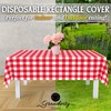 Red Gingham Checkered 6 Pack Premium Disposable Plastic Picnic Tablecloth