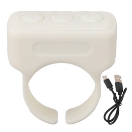 Bluetooth Ring Controller Multifunction Fashion Selfie Remote BT 5.0 Wireless Scrolling Control Page Turner for Smartphone Tablet Camera White