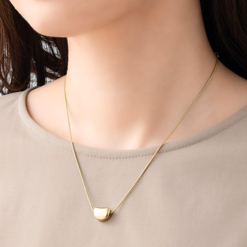 Cream Dot Necklace, Women's, Popular, Stainless Steel, Surgical Stainless Steel,