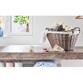 DimBull Wool Tumble Dryer Balls for Laundry - 6 XXL Organic Merino Sheep Wool Dryer Balls Handmade in Nepal | Reusable Fabric Softening Drying Balls for Tumble Dryer Reduces Drying Time | 7.5cm, 60g.